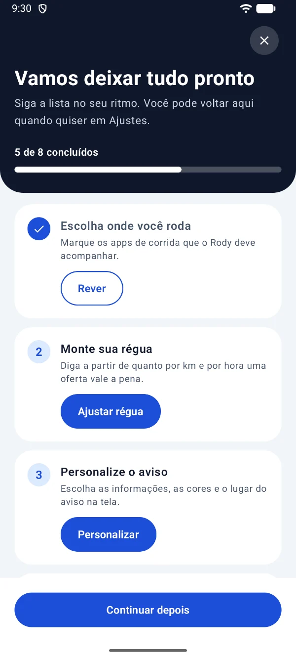 Lista de primeiros passos